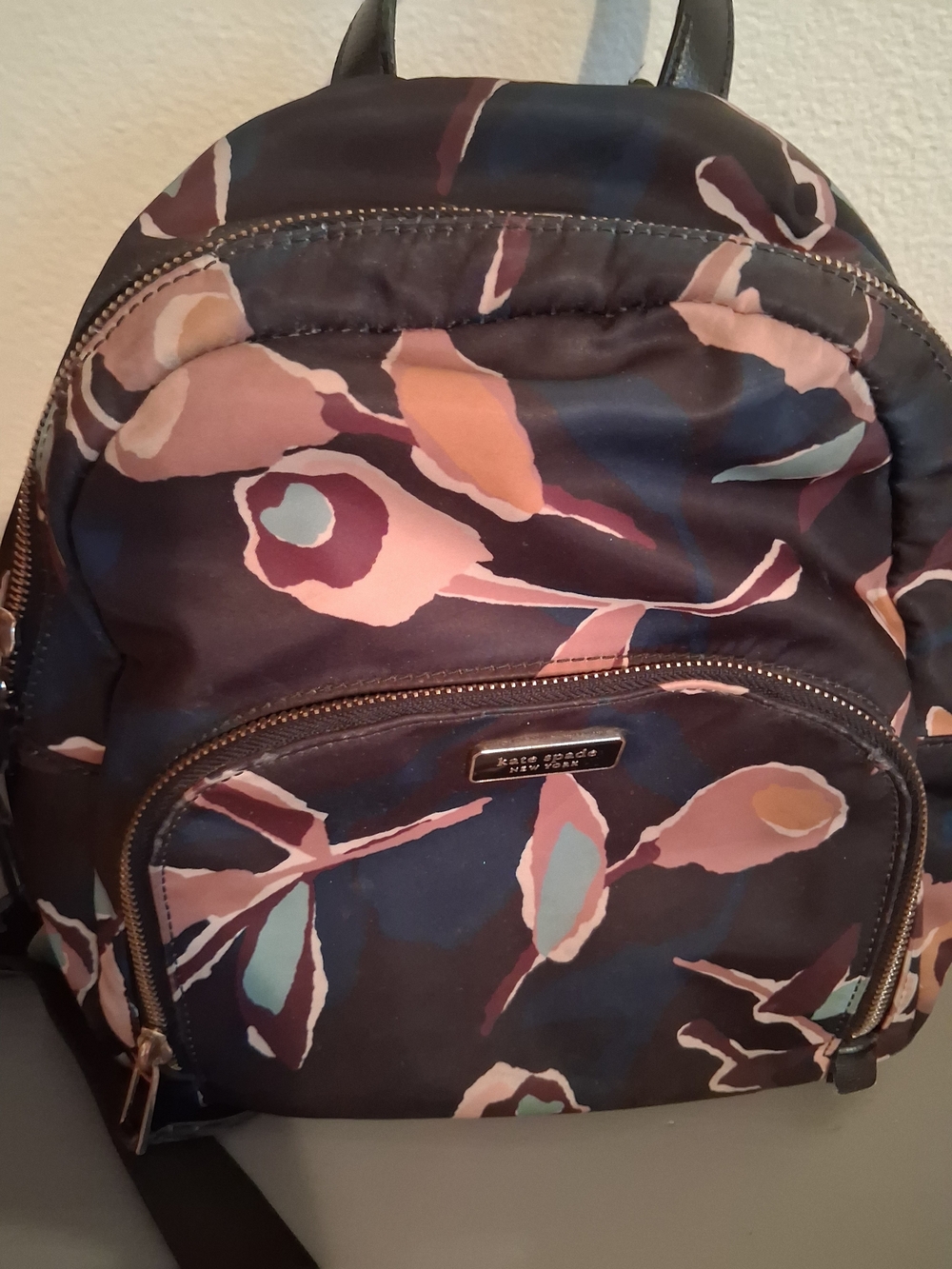 Kate Spade Floral Print Navy Mini Backpack